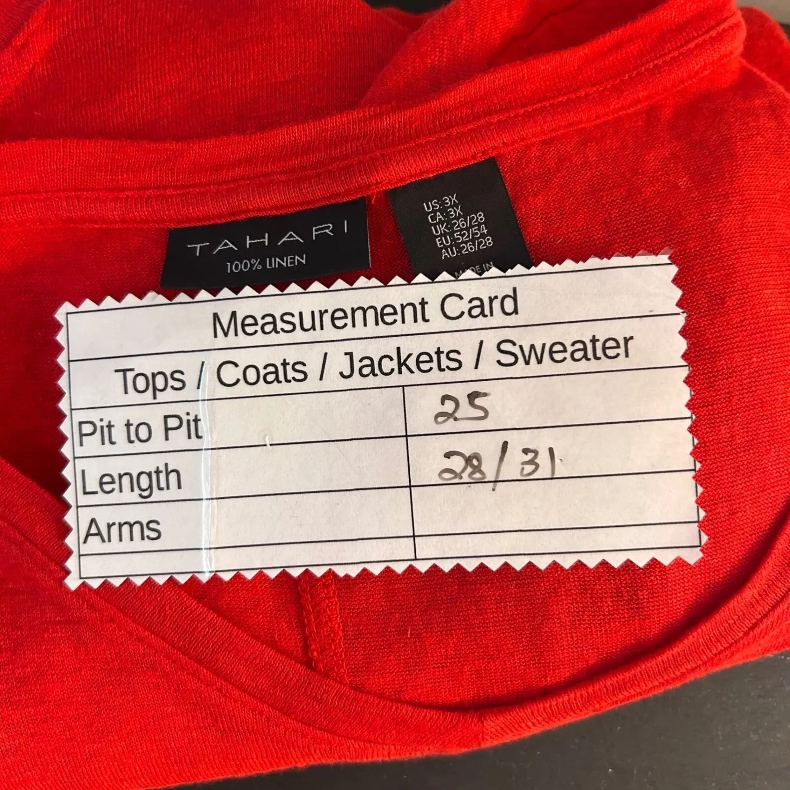 Tahari Womens Linen Blouse Size 3X Christmas Holiday Oversized Comfy Lightweight - Image 8