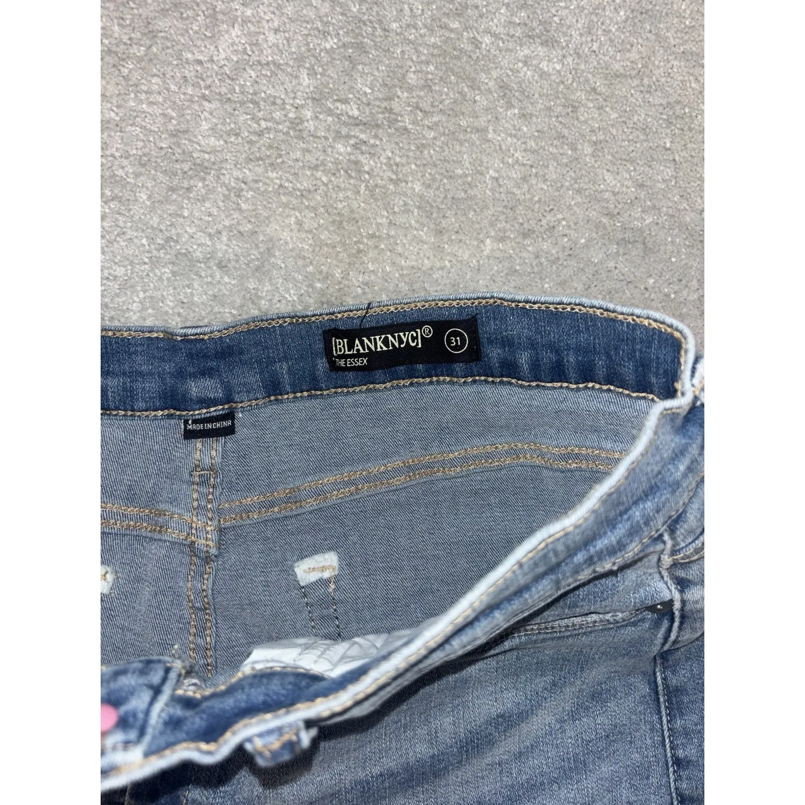 Blank NYC High Rise‎ Distressed Shorts - Size 31 - Med Blue Wash Essex Cut Off - Image 2