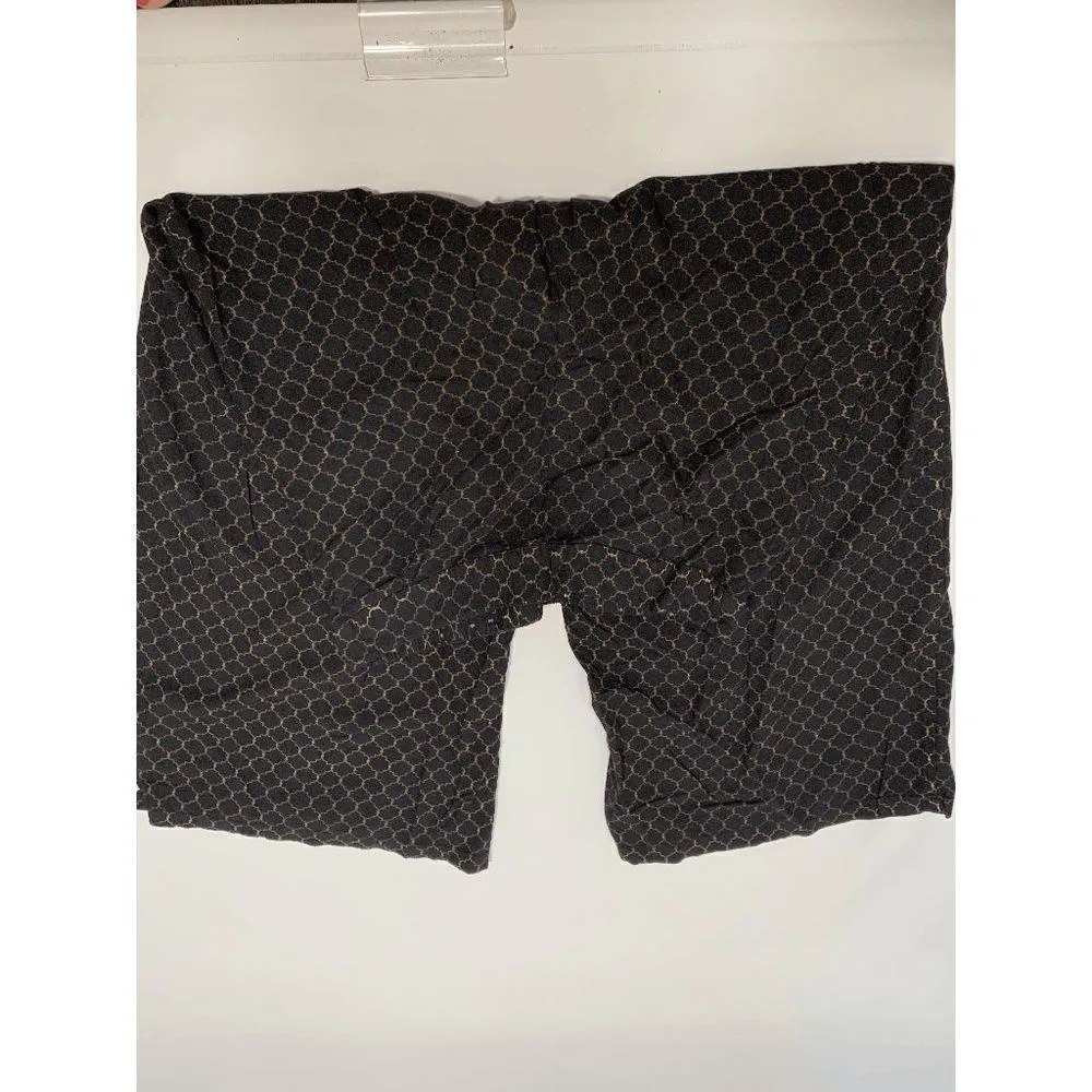 Avaasa Women's Elastic Waist Gold Geometric Print Wide Leg Black Capri Size S - Image 2