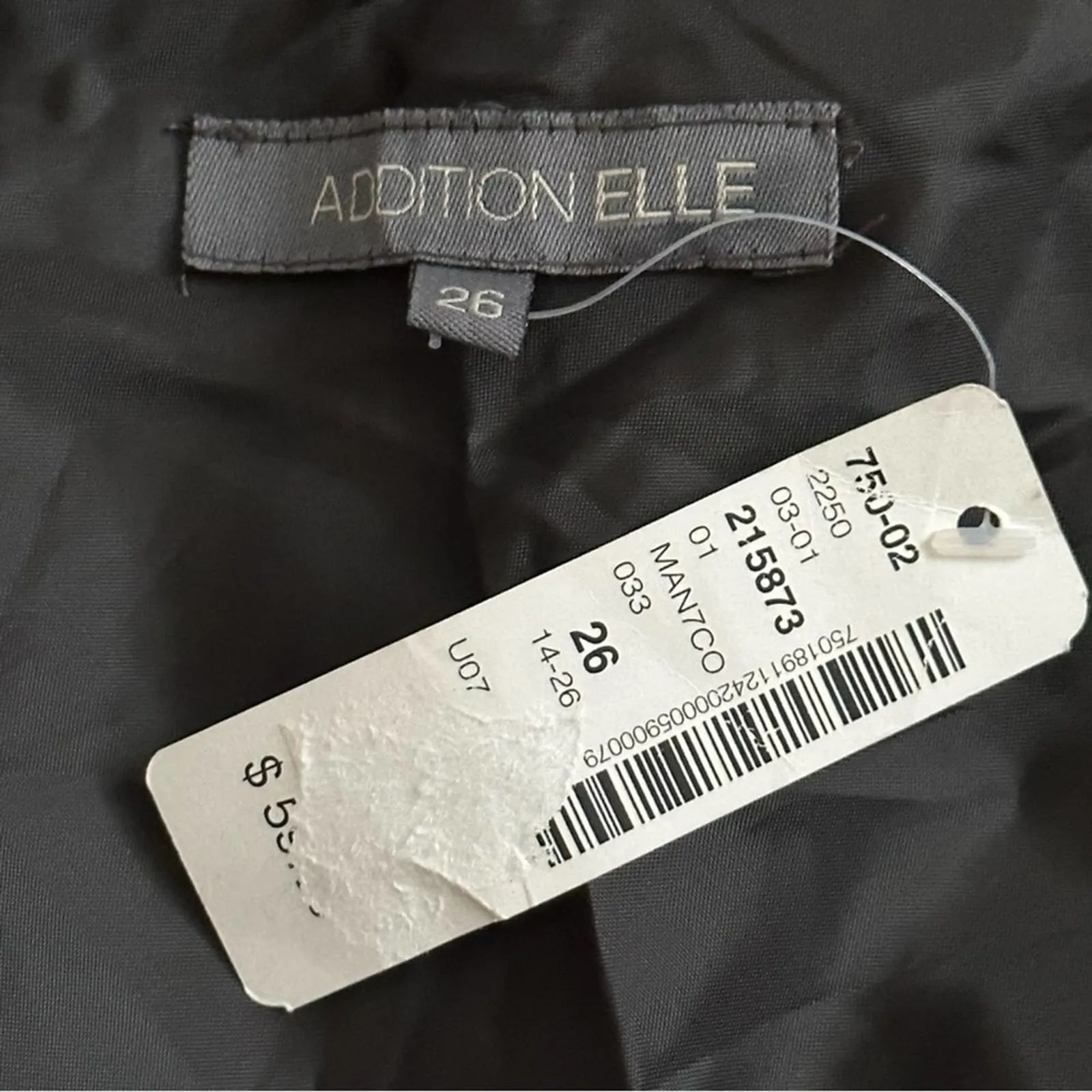 Addition Elle Skirt Black Cream Elastic Waist Handkerchief Hem Plus Size 26 NEW - Image 2