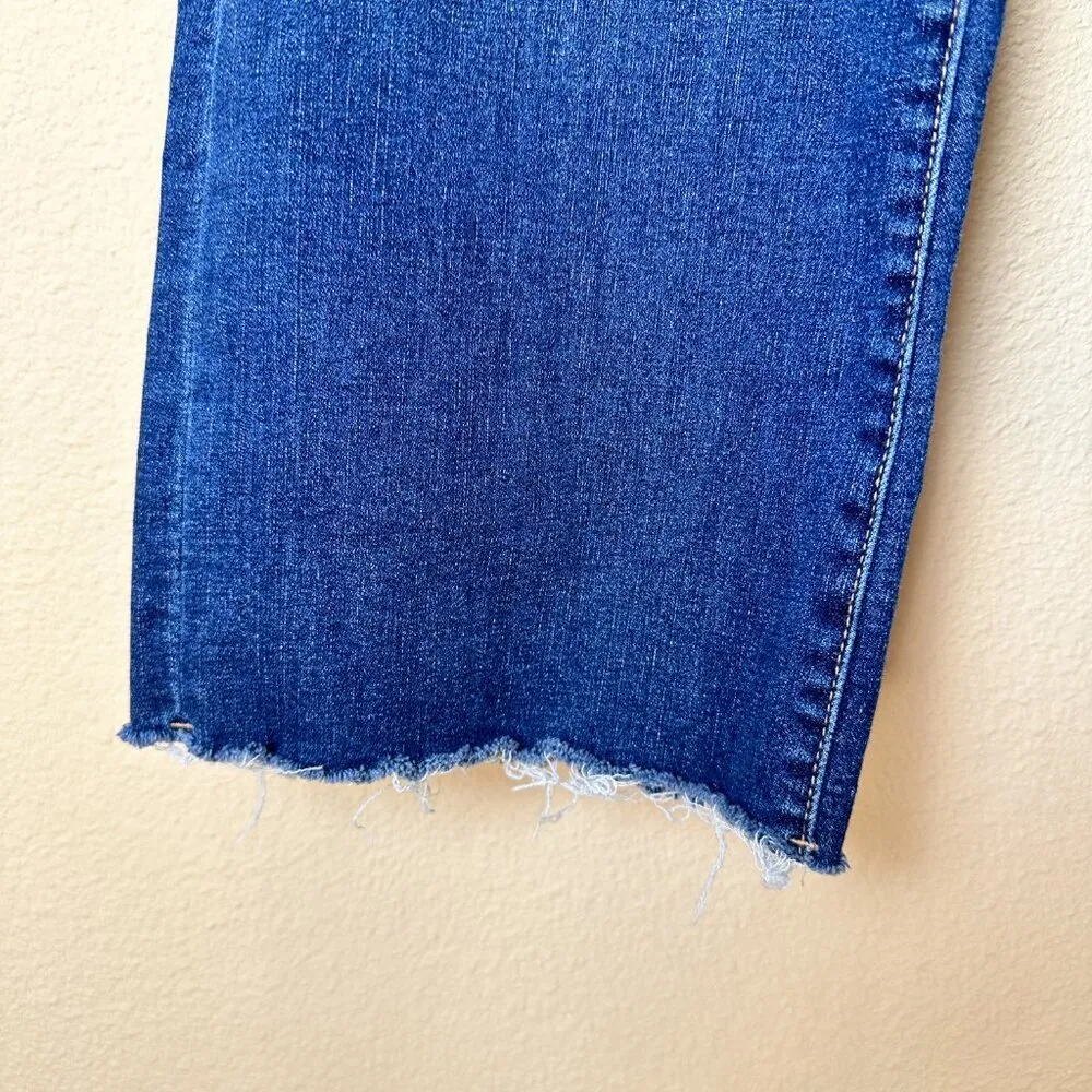 LIVERPOOL LOS ANGELES Crop Wide Leg Raw Hem Denim Jeans Size 10 / 30 - Image 5