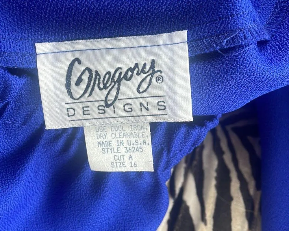 Gregory Designs Vintage Two Piece Skirt Suit Set Blue & Black 16 - Image 9