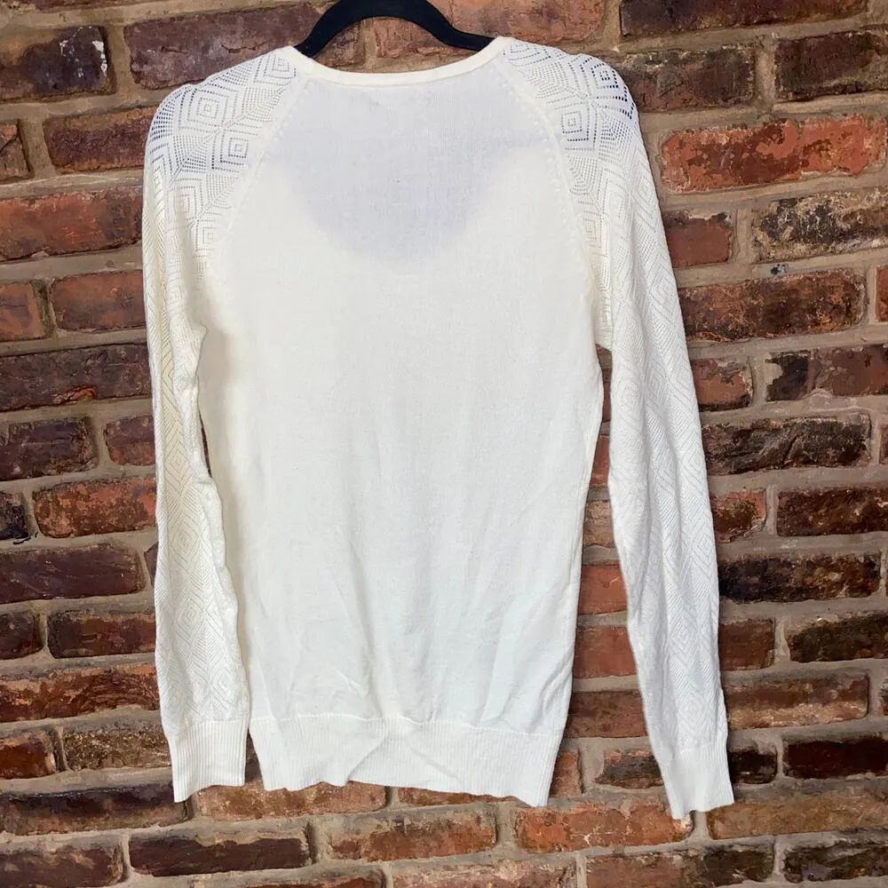BCBGMaxAzria Cream Long Sleeve Wool Blend Sweater Women's Size Medium - Image 5