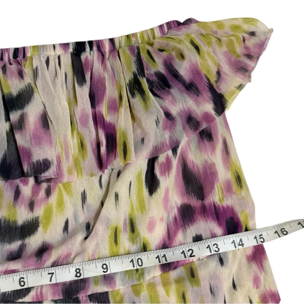 Anthropologie Lilka Watercolor Travel Beach High/Low Strapless Midi Dress - Image 7