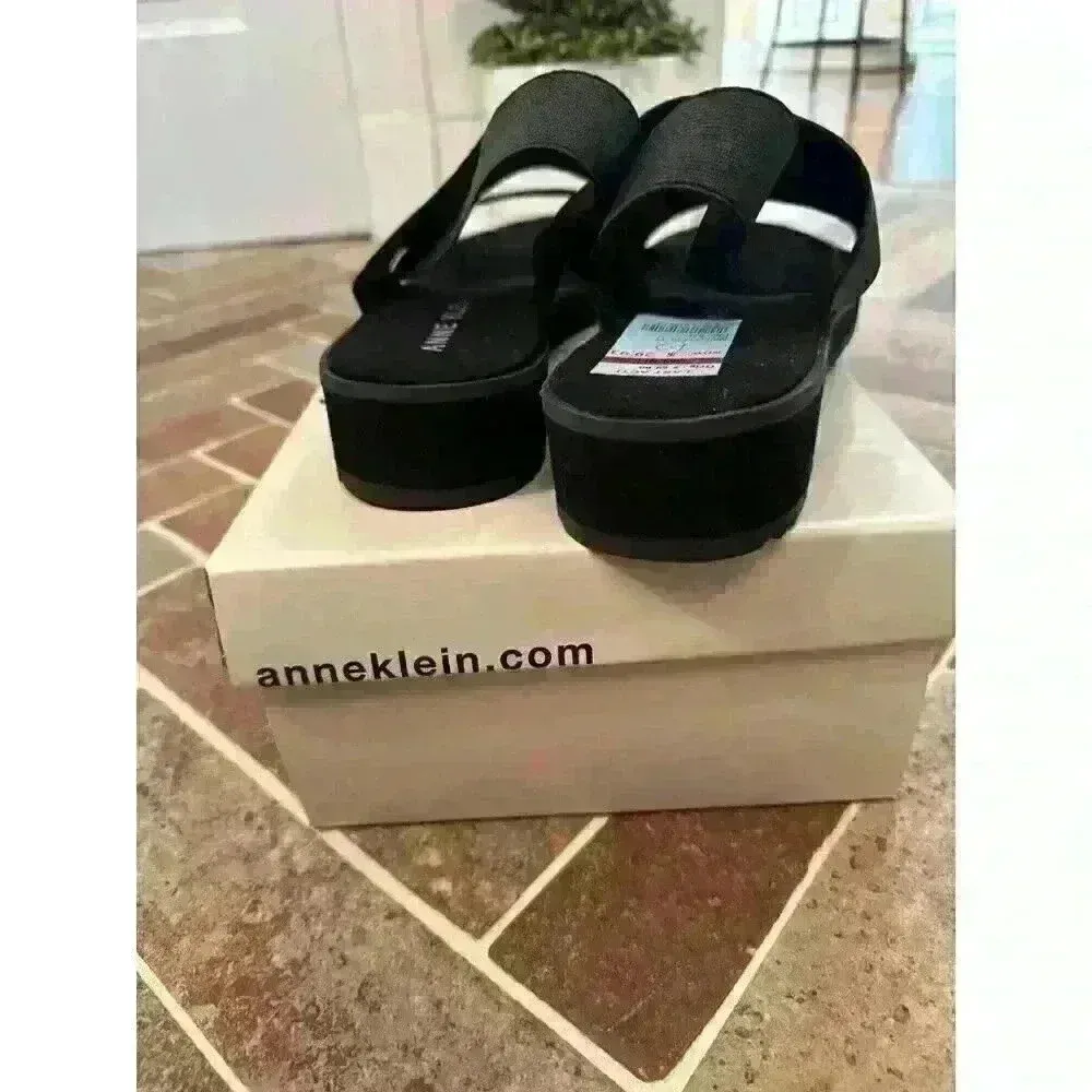 Anne Klein Black Metallic Sandals‎ size 10 NWB - Image 3