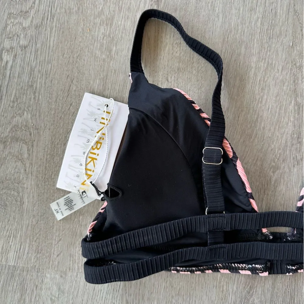 TiniBikini Bikini Swimsuit Top Pink Black Zebra Print Women’s XL NEW - Image 6