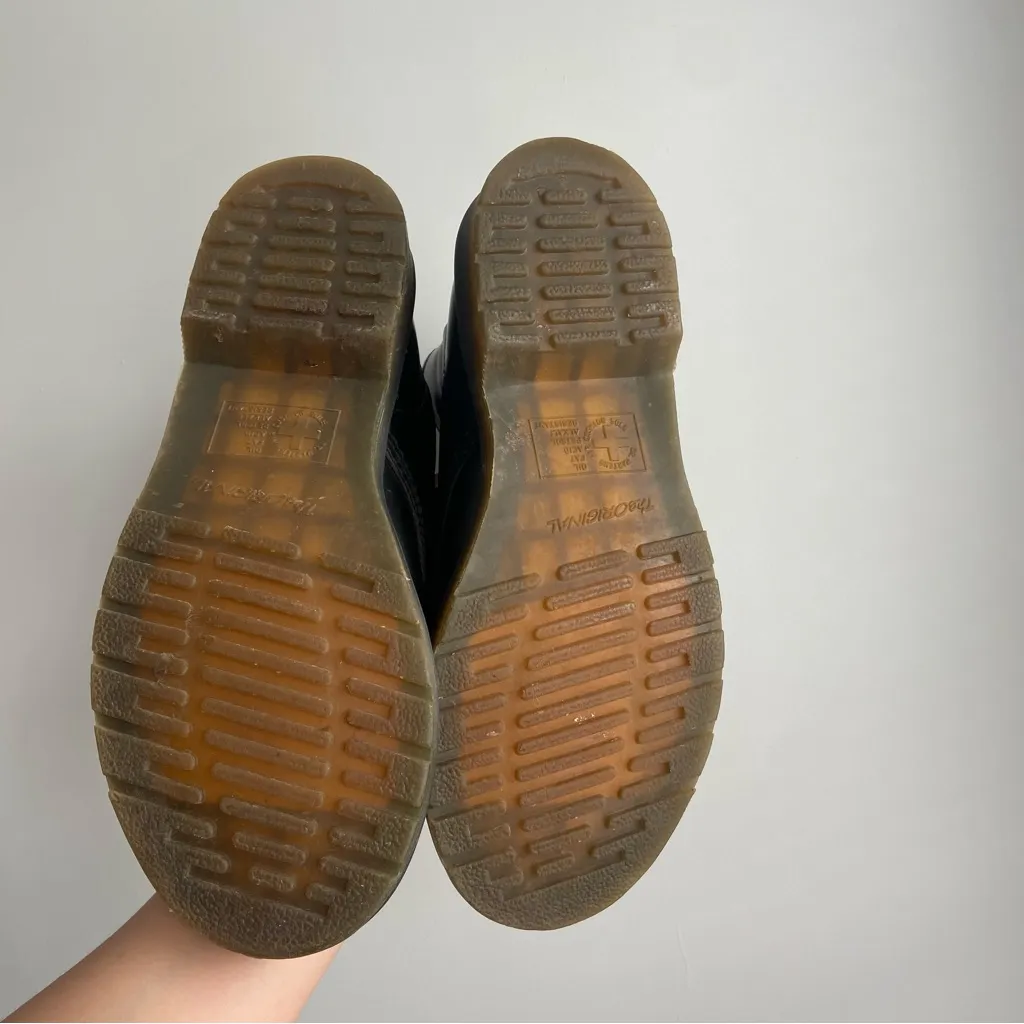 Dr. Martens 1460 Black Leather Lace Up Boots Combat Grunge Goth Vintage Style - Image 7