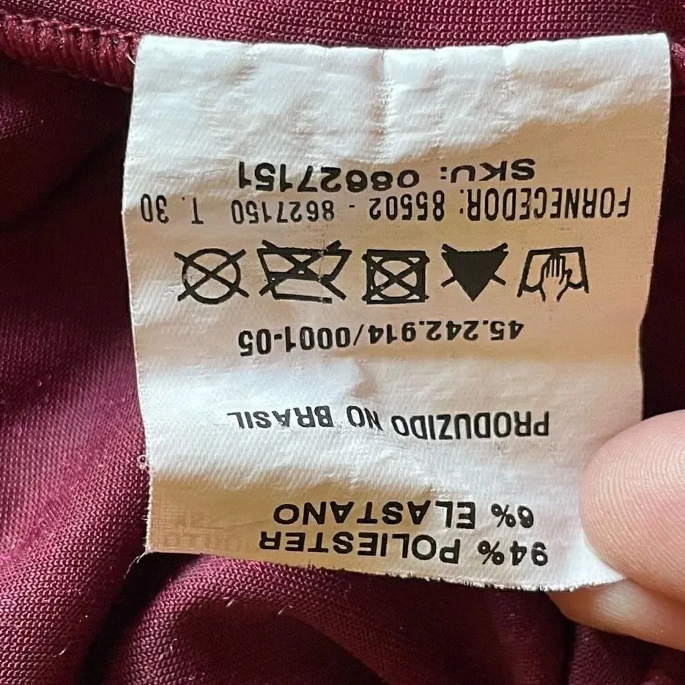 ClockHouse Wine Crushed Round Neck Velvet Soft One Piece  Bodysuit SZ L #1530 - Image 9