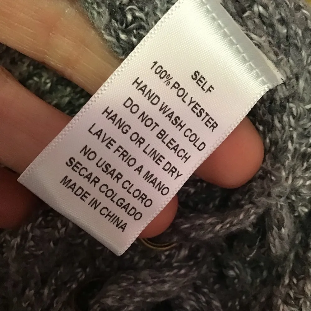 Kye Mi Beachy Lace Up Sides Oversized Cardigan Gray Size L - Image 3