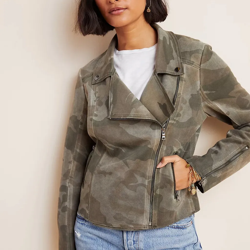 Anthropologie - Marrakech Camo Sueded Moto Jacket XS - Image 3