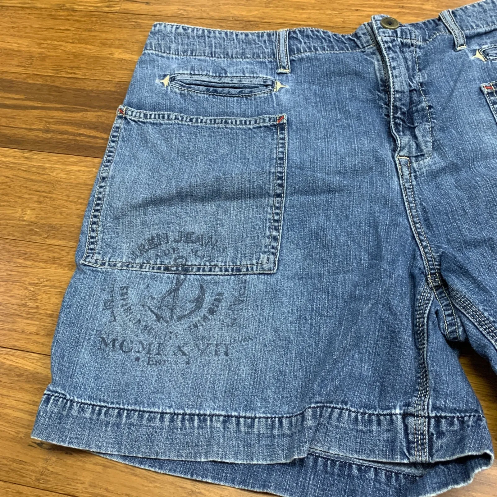 Lauren Ralph Lauren Womens Denim Shorts Size 14 Nautical Anchor Logo Vintage - Image 2
