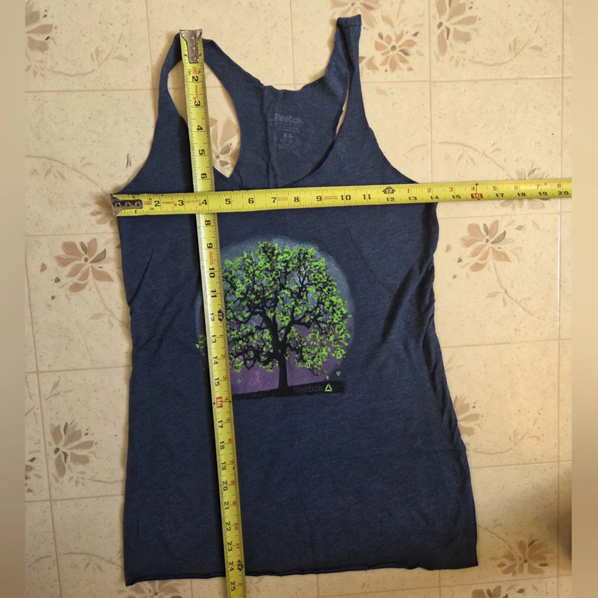 Reebok Dark Blue Tree Graphic Tank Top - Image 3