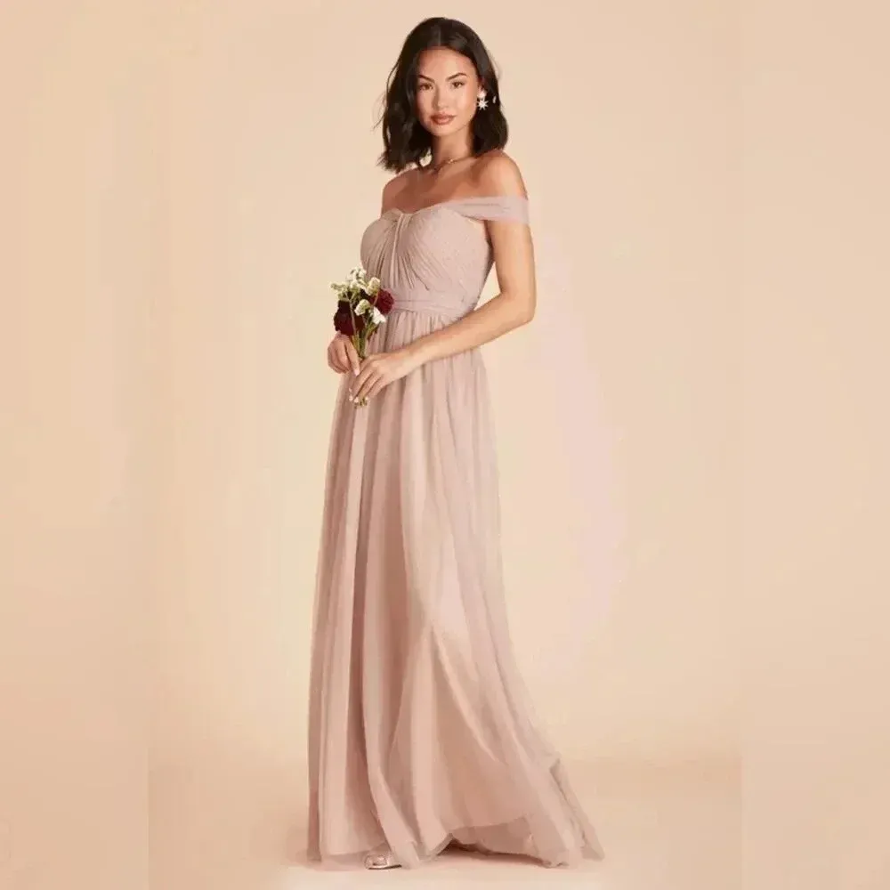 Birdy Grey Christina Convertible Bridesmaid Dress in Tulle Sandy Taupe S NWT - Image 2