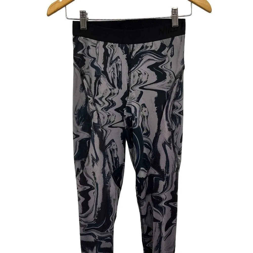 Nike Pro Hypercool Full Length Marble Gum Smoke Black Mesh Athletic Tights - Image 10