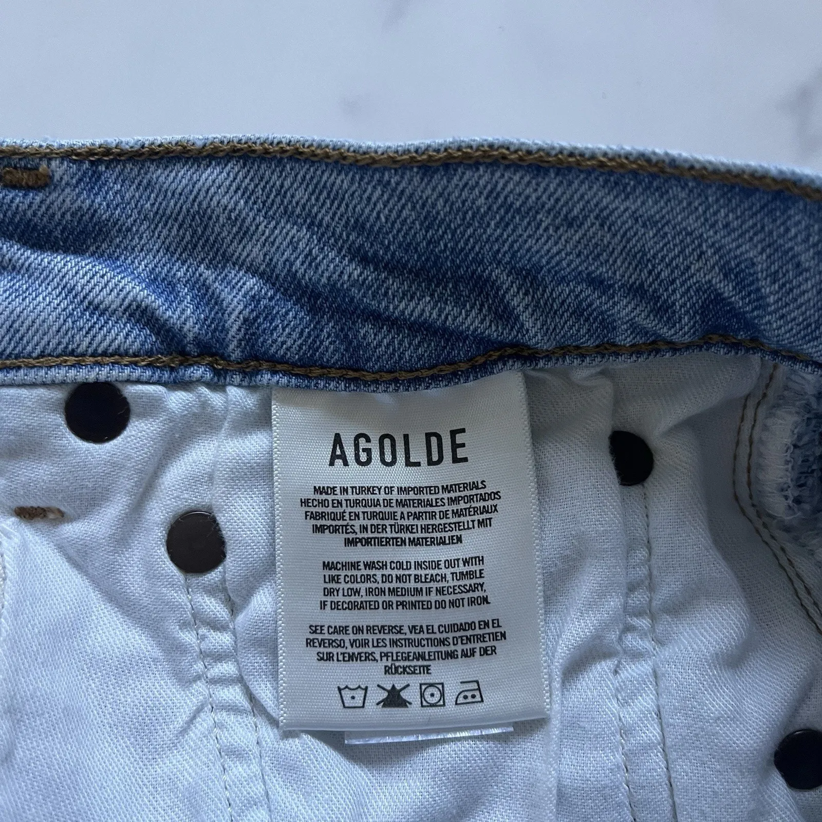 Agolde Riley High Rise Straight jeans Bitter light Wash Sz 29 Distress Y2K chic - Image 9