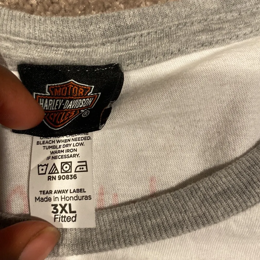 Harley Davidson Gray/White Quarter Sleeve Smoky Mountain Fitted Top SIZE 3XL Gray - Image 3