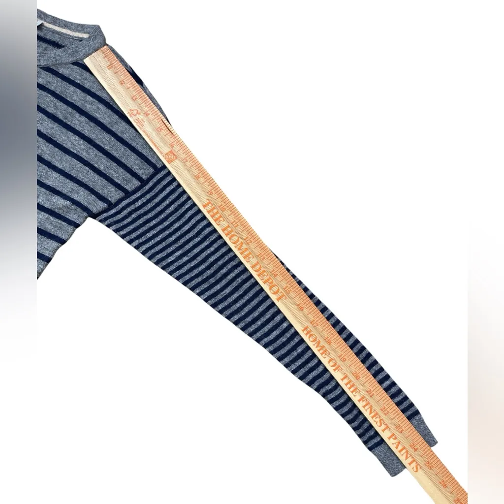 Boden Gray and Blue Striped Women's wool blend Sweater Size 4 - Image 4