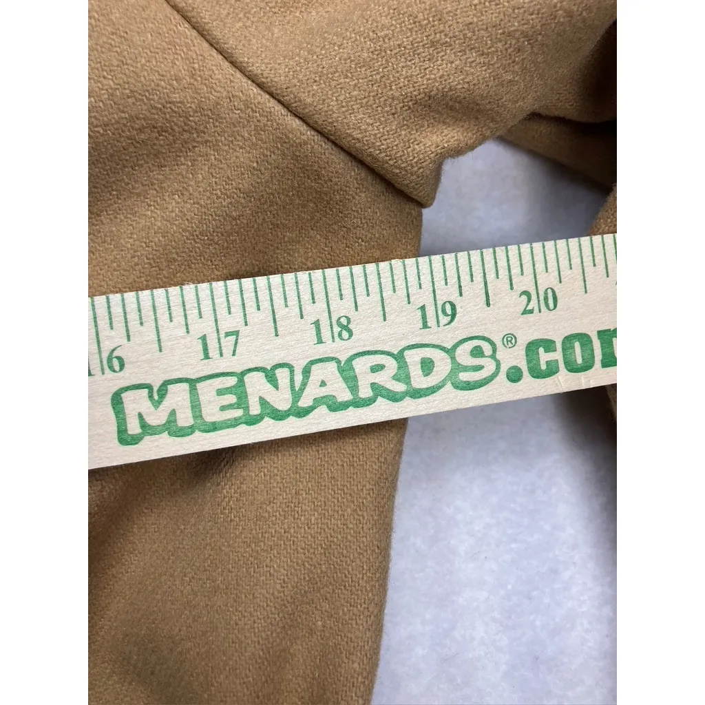 Vintage Montello Womens Camel Wool Blend Trench Coat Belted Classic Brown - Image 11