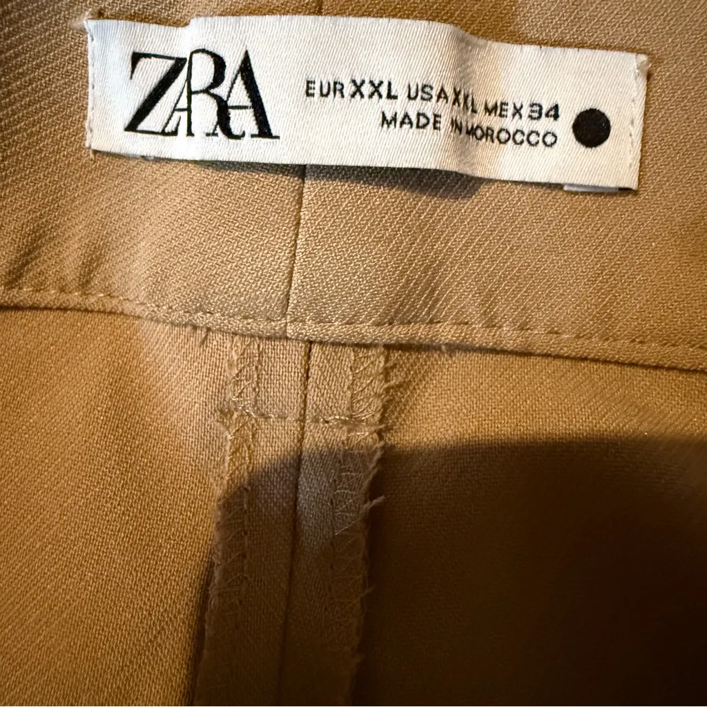 ZARA NWT The Francoise‎ Pants Women’s Size XXL Beige Full Length Straight Leg - Image 6