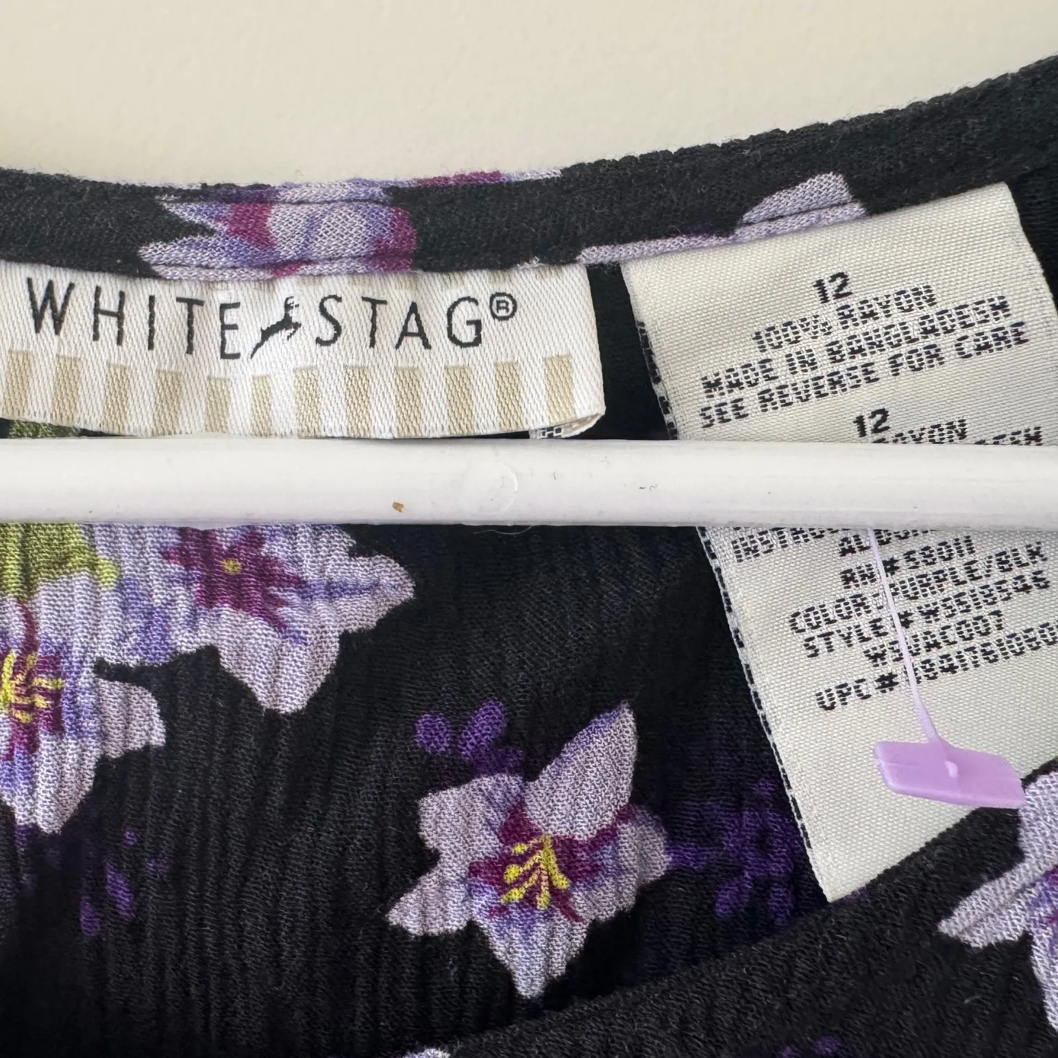 90s Vintage White Stag Womens Long Black Floral Gauzy Crinkled Maxi Dress sz 12 - Image 5