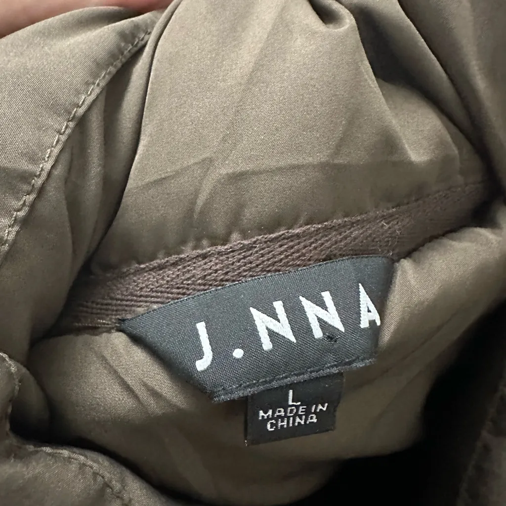 J.NNA Oversized Brown Puffer Vest Size Large - Image 3