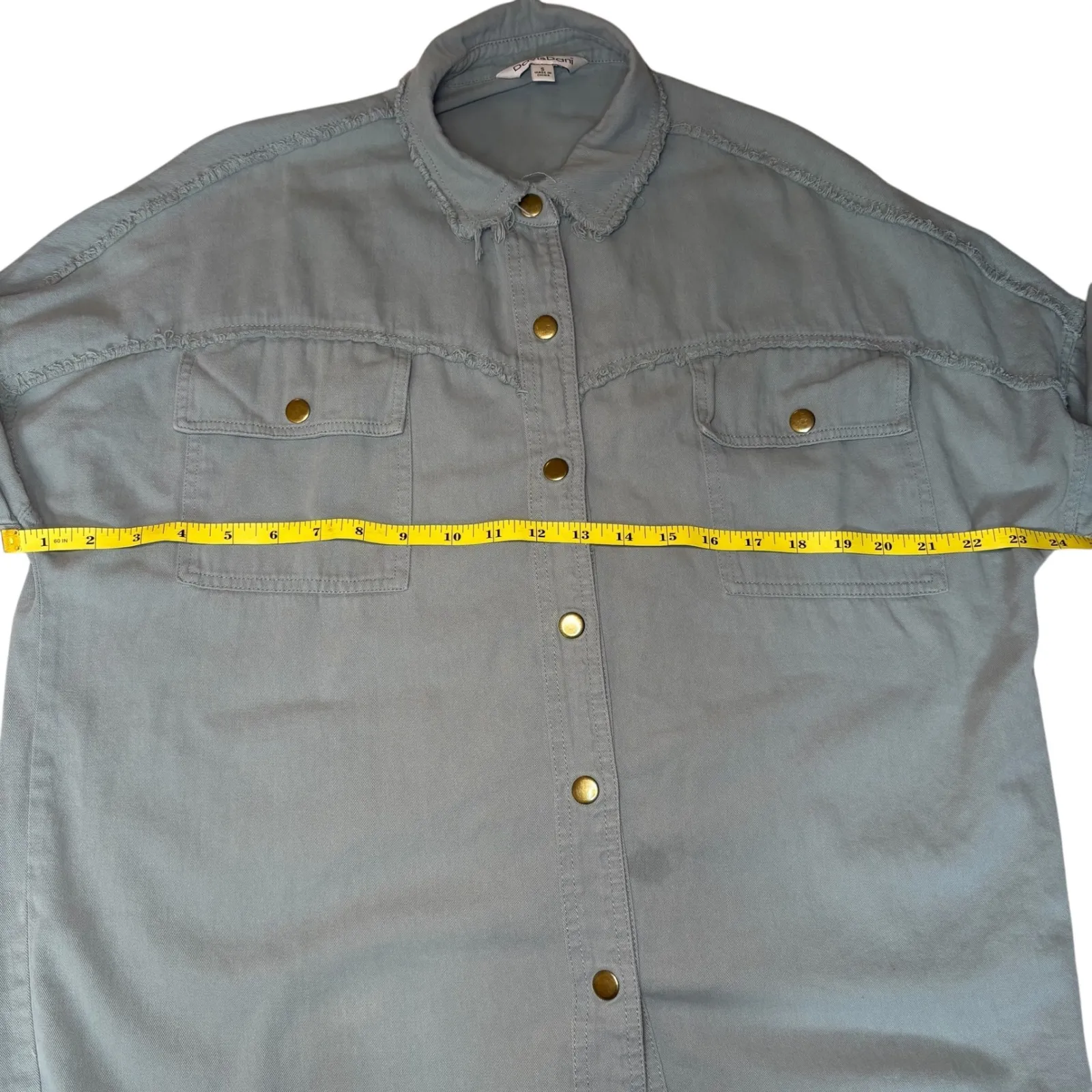 Davi‎ & Dani Women's Frayed Hem Rock & Roll Green blue Shirt Jacket - Small - Image 5