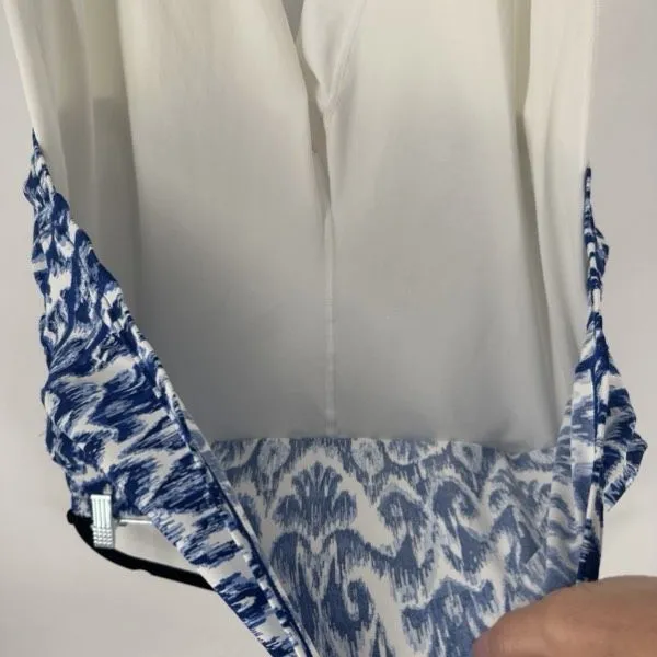 Coolibar Kahula Skirted Swim Capri UPF Swim‎ Bottom Capris Size XL Blue & White - Image 5