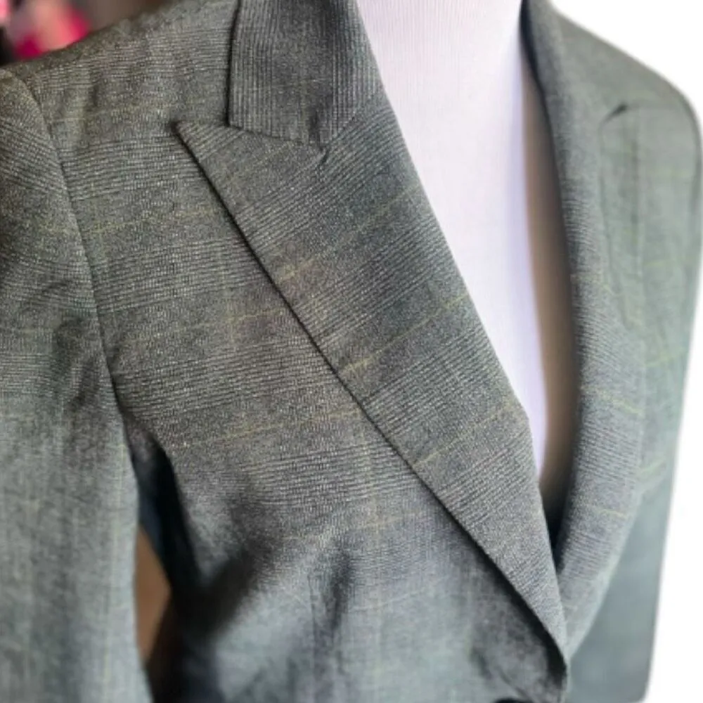 Womens Espirit Collection Charcoal Plaid Chic Dress Jacket Blazer - Sz 8 - Image 4