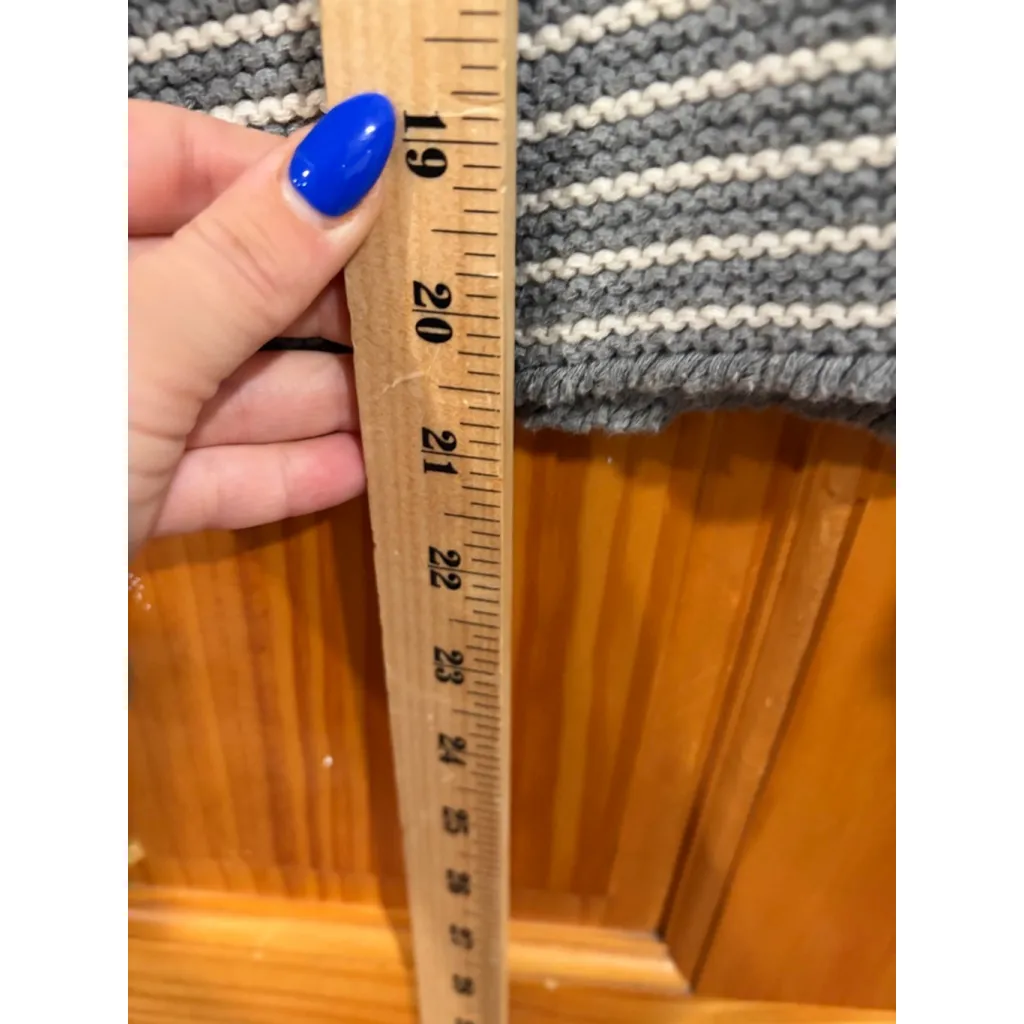 FRAME Striped Cotton Knit Sweater Gray Cream Women’s M Minimalist Chic - Image 6