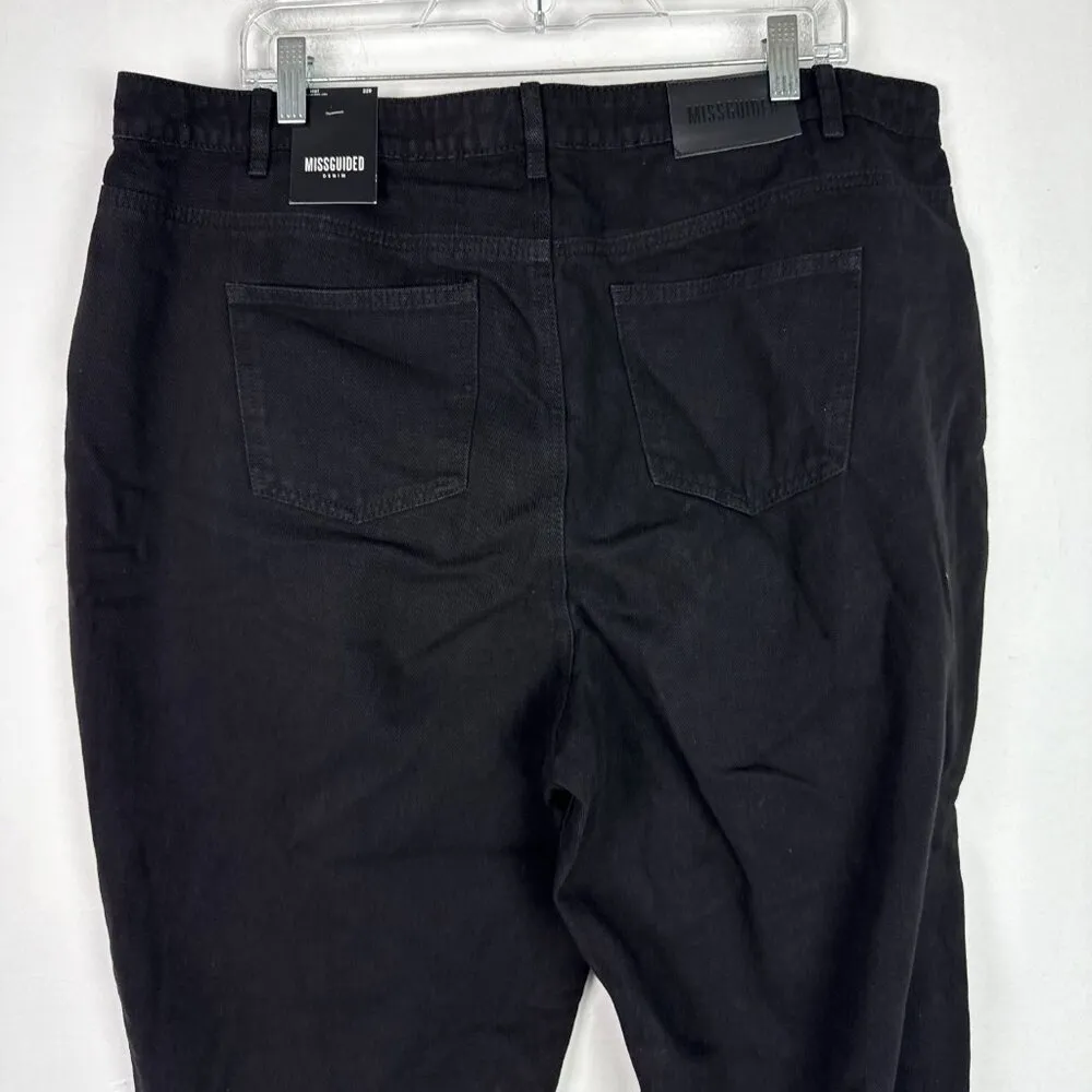 NWT Missguided Plus Riot High Rise Clean Mom Jeans Black US Size 18 NEW - Image 7