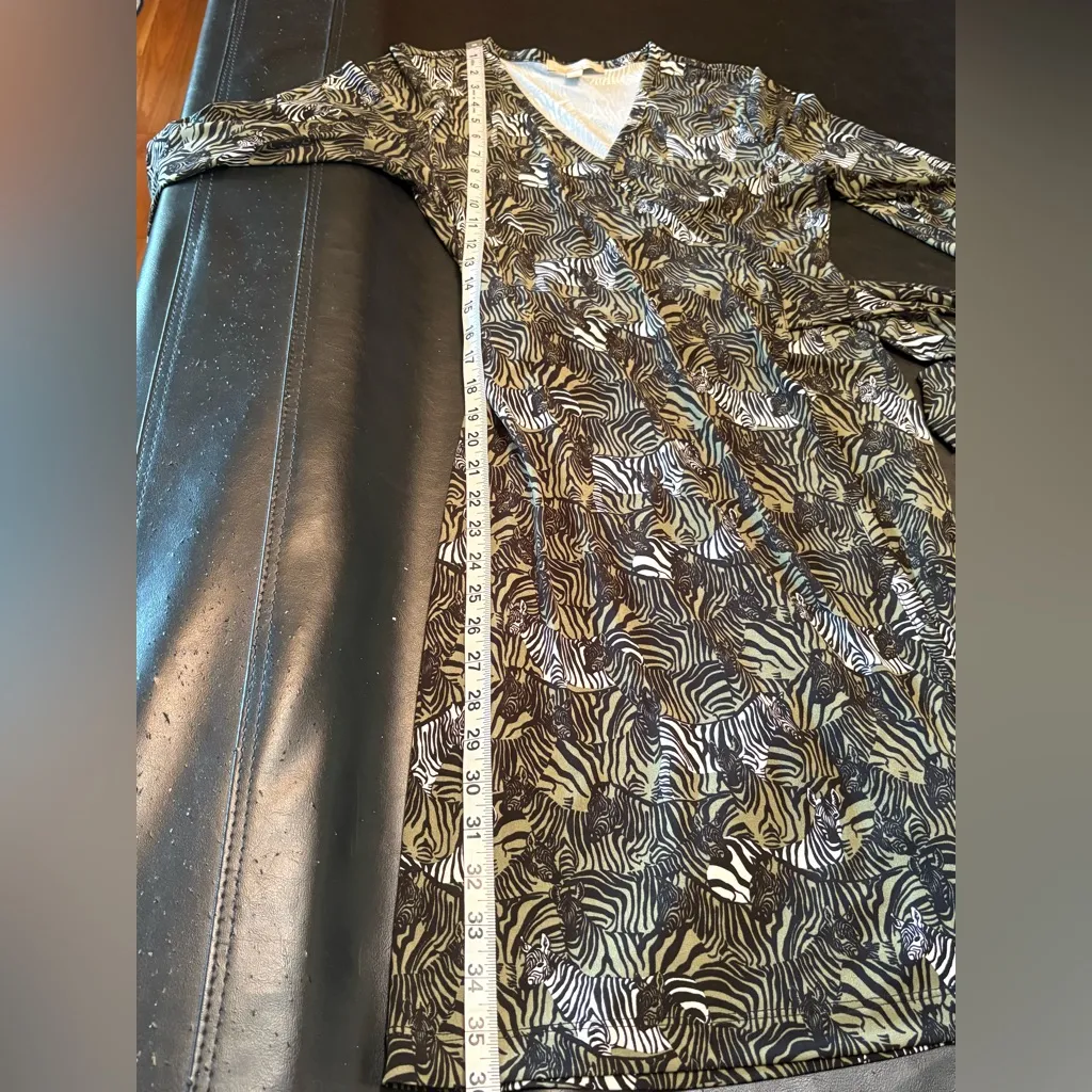 Banana Republic | Zebra Safari Green wrap Dress XS - Image 12