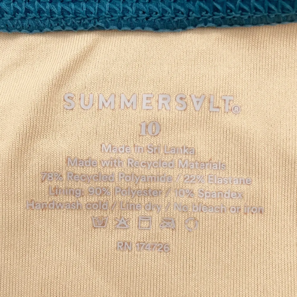 Summersalt Diagonal Mid Rise Bikini Bottom Size 10 Seaweed Seaglass Green Blue - Image 6