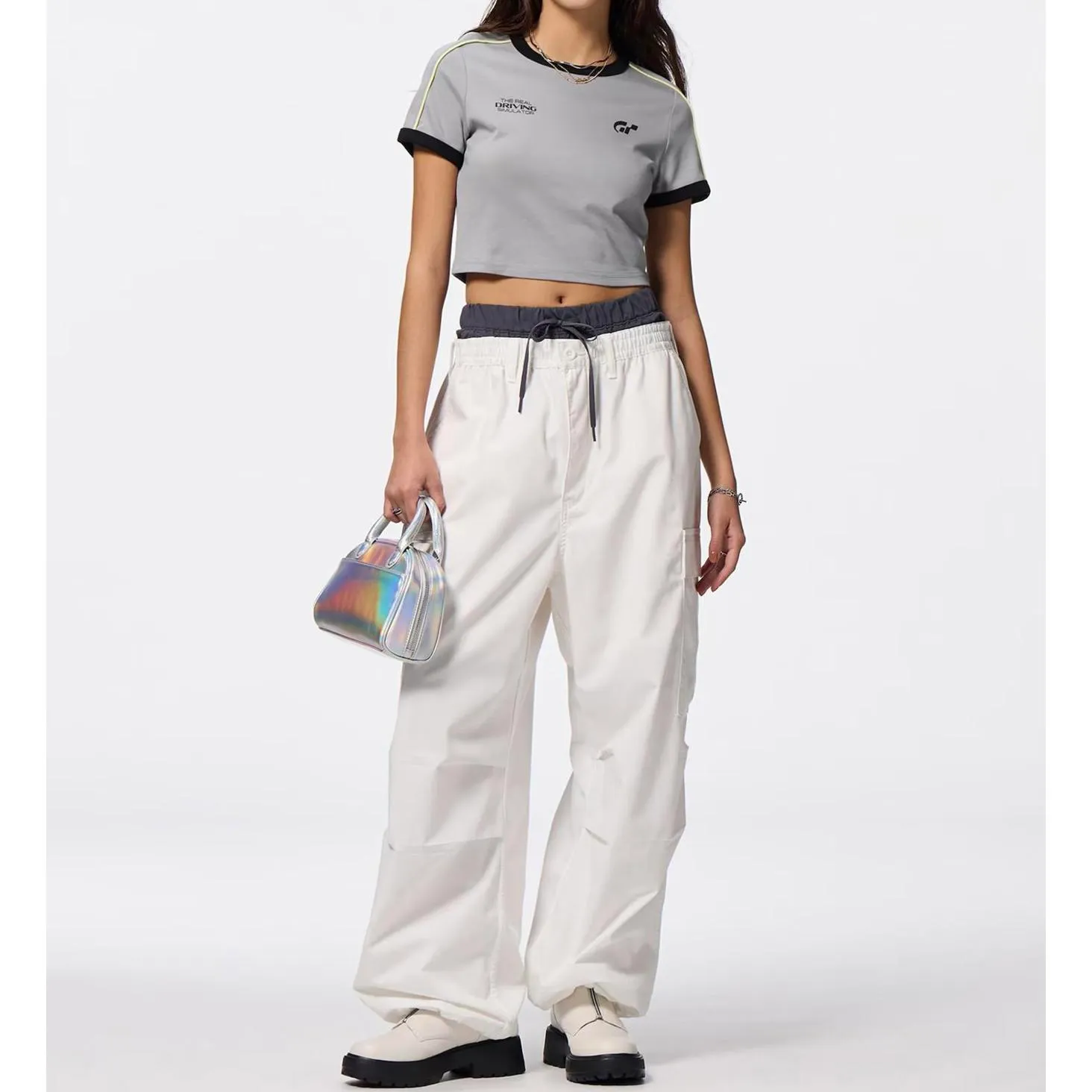 Uniqlo GU Graphic Cropped T-Shirt | Gran Turismo Baby Tee NWT Medium - Image 7