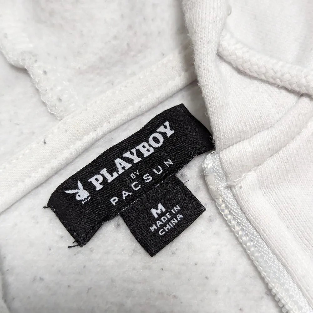 Playboy X Pacsun Camper Oversized Hoodie Full Zip Jacket White Flower Medium - Image 7