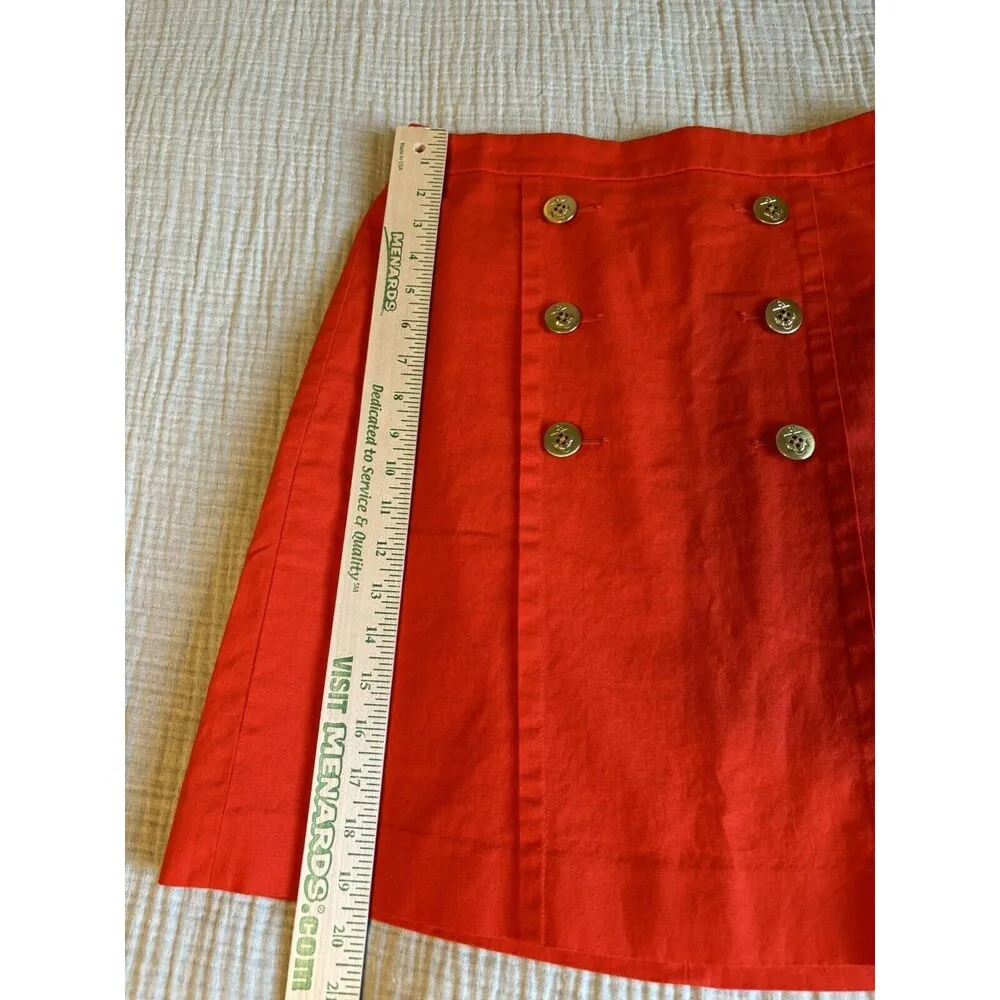 J. Crew Skirt Size 4 Poppy Linen Blend Buttons Preppy Academia Retro Glam Sailor - Image 5