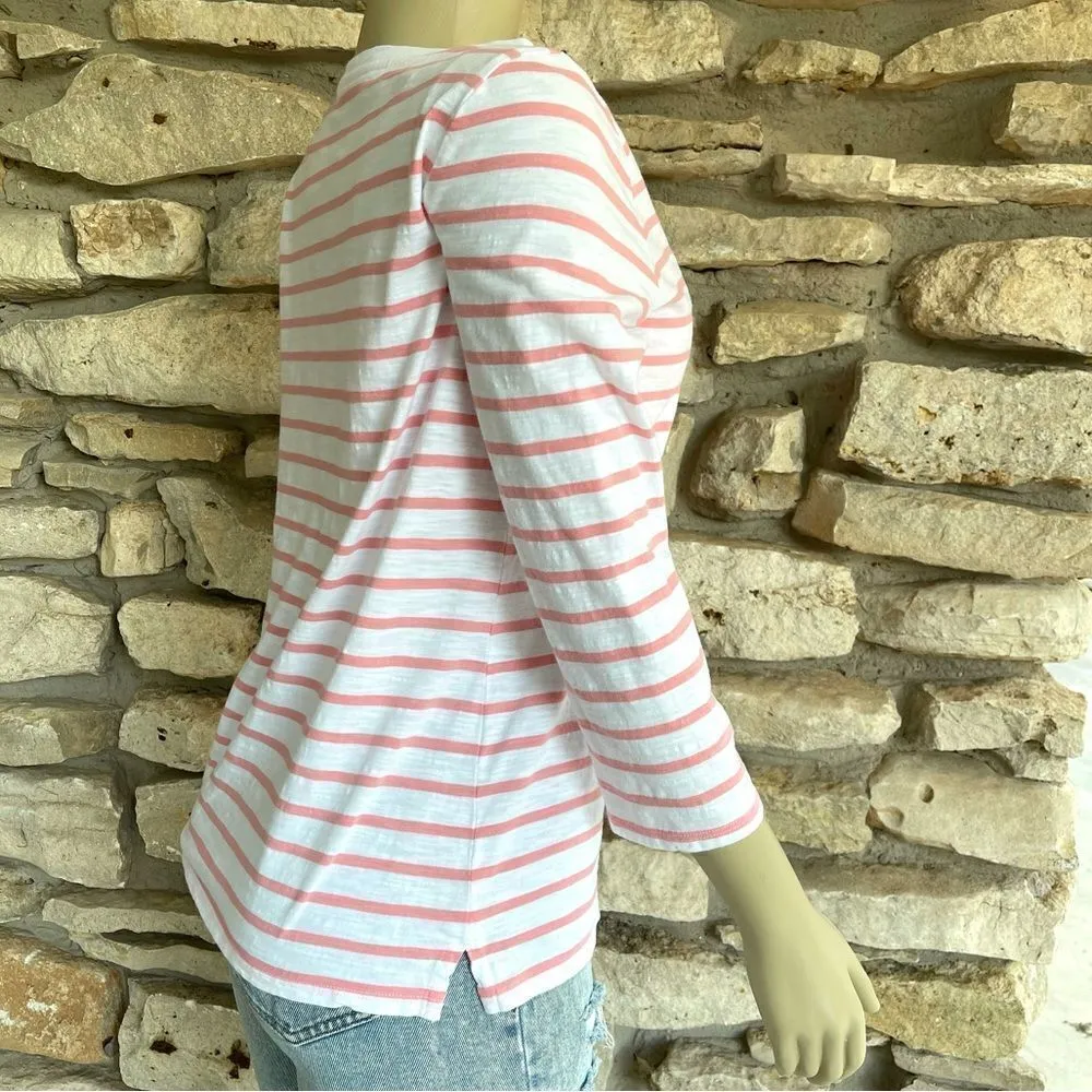 Talbots Size Medium Cotton “Lovely” Tee Top Cruise Casual Floral Embroidered - Image 7