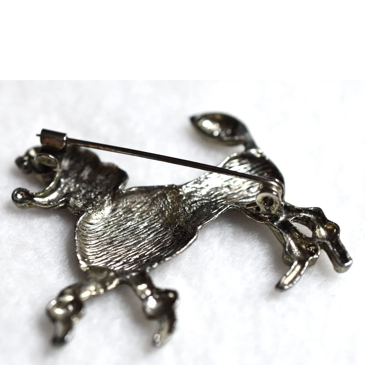 Rare Vintage 1930's Sterling Silver Poodle Show Dog (In Family 95 Yrs.) Brooch - Image 3