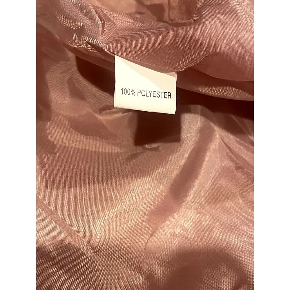 NEW! Western Fringe Soft Faux Suede Open Style Lined Jacket Coat L Dusty Rose Size L - Image 8