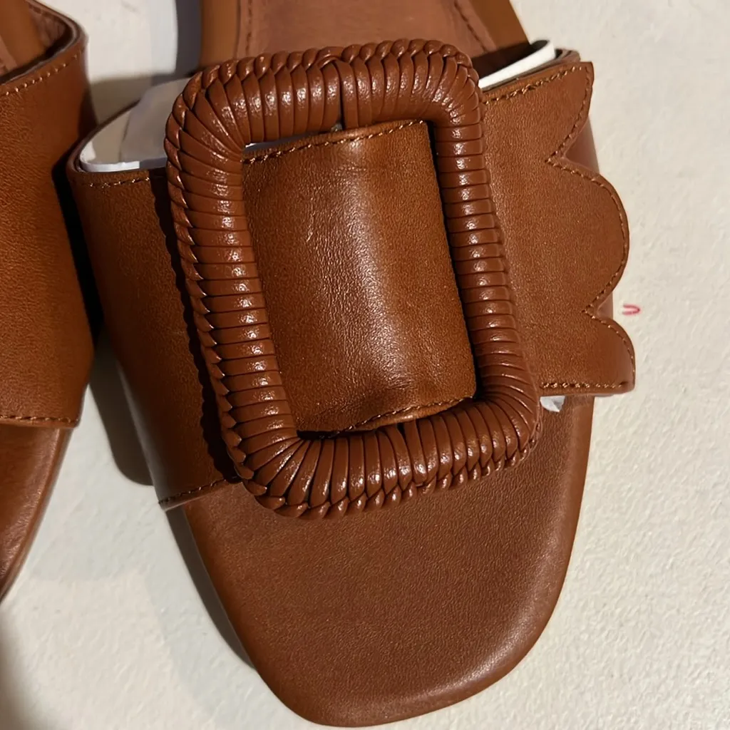 Birdies The Kiwi Cognac, Women's leather Slide Sandals size 10.5 - Image 12