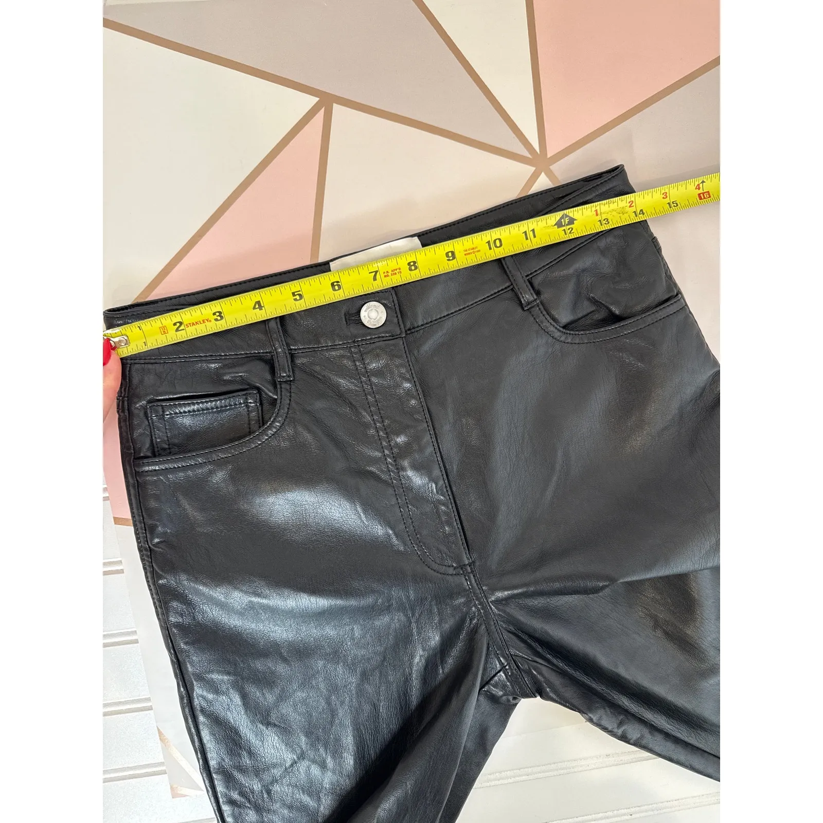 Aritzia The Melina Wilfred Black Vegan Faux Leather High Rise Pants Size 6 - Image 6