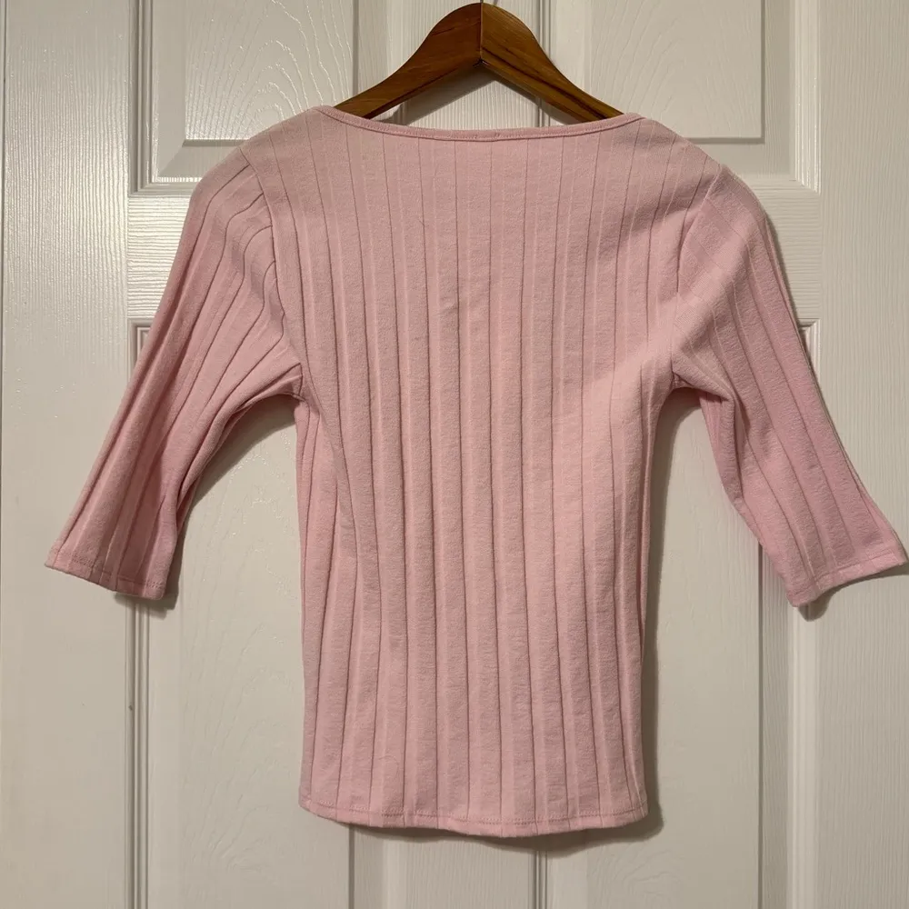 NEW Free People Central Park Cardigan Light Pink Top Size XS Ribbed Knit NWT - Image 6