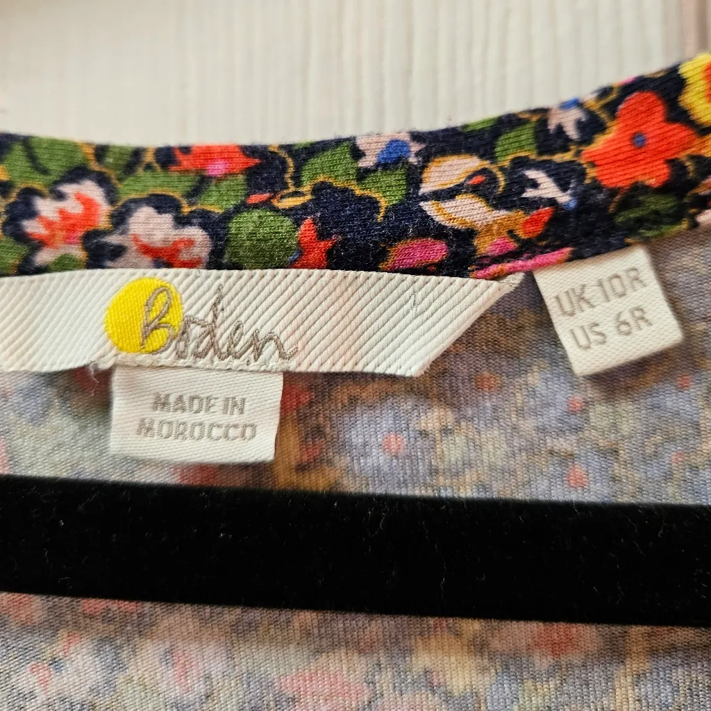 Boden FLORAL PRINT JERSEY MIDI DRESS IN MULTI GARDENIA PETAL - Image 8