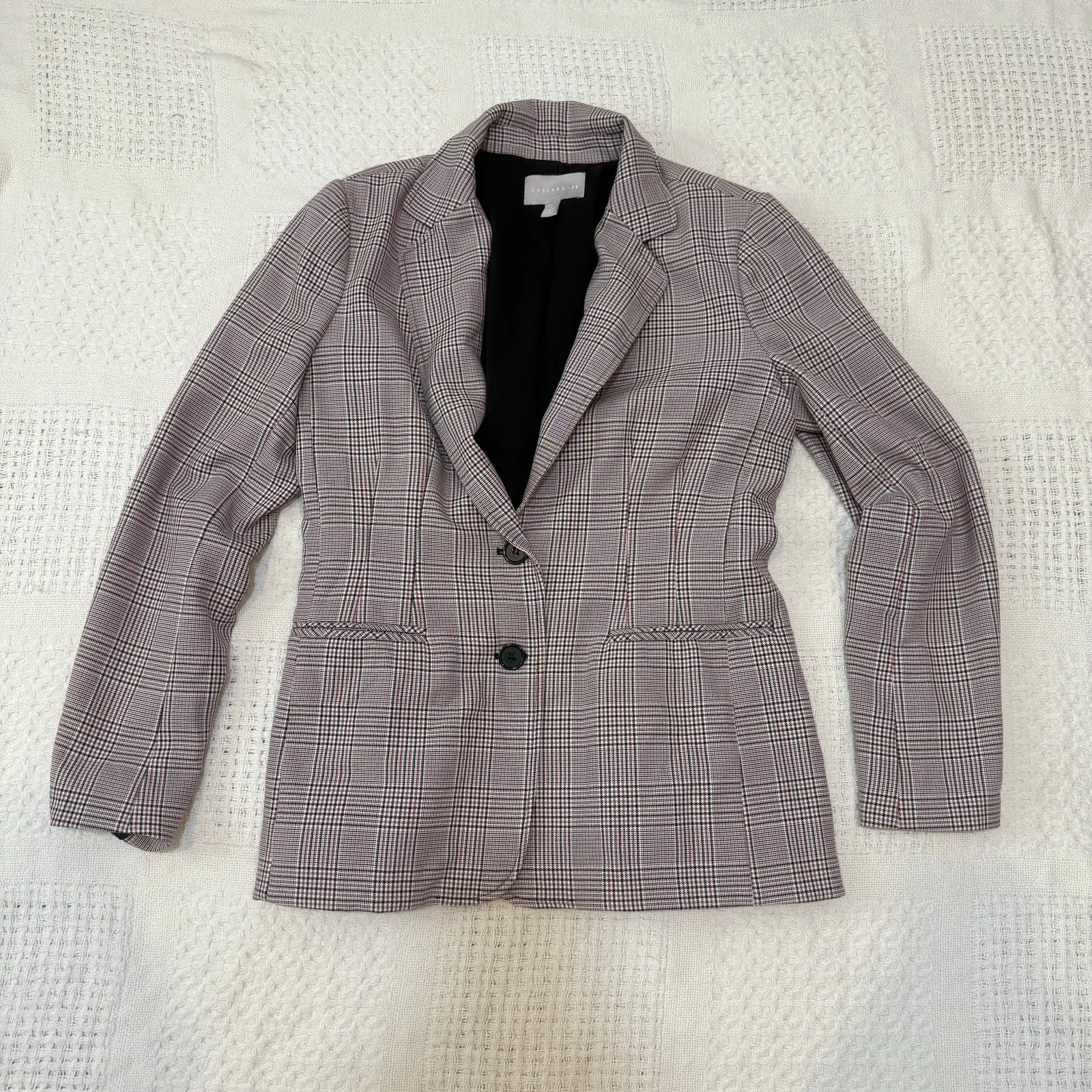 Chelsea28 medium 2 button front plaid jacket blazer coat C 3001 - Image 8