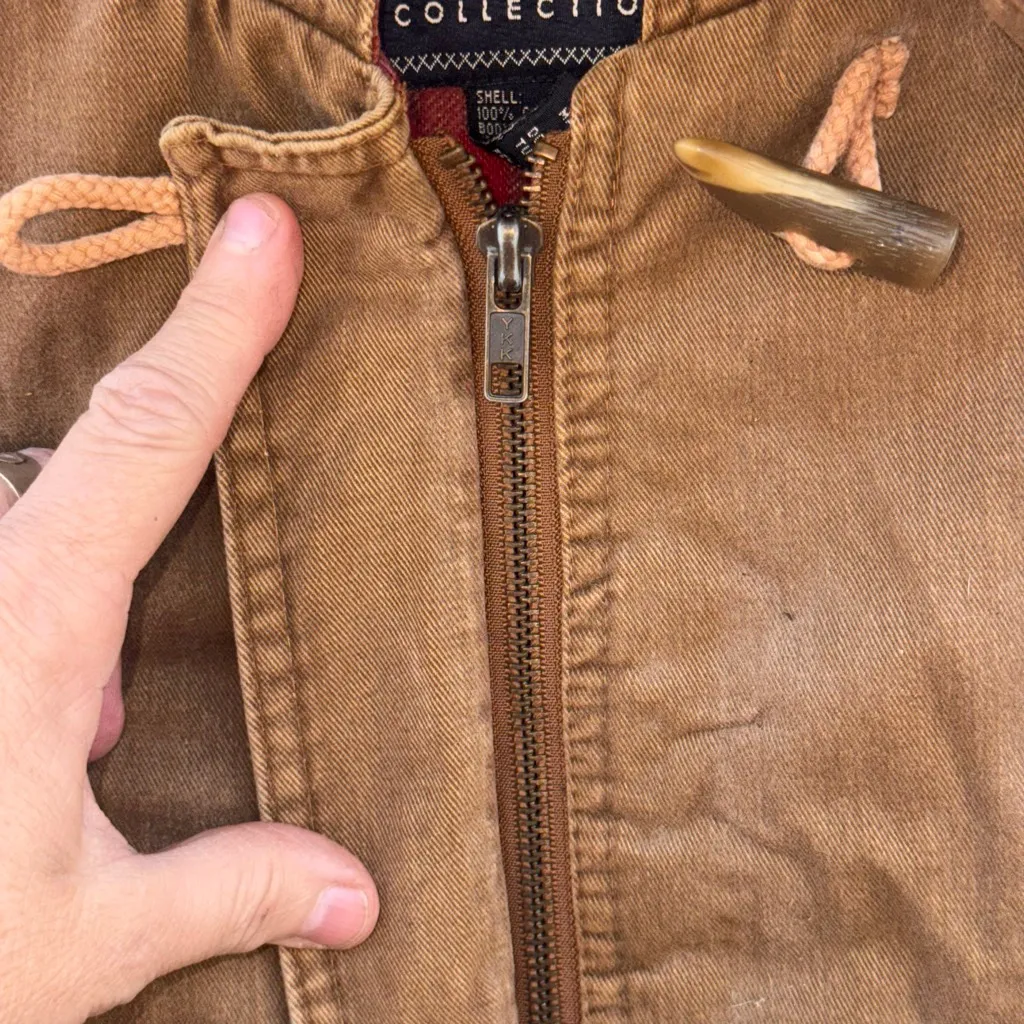 Vintage 1992 The Limited Hooded Chore Coat Plaid Flannel Liner Women's Medium - Image 4