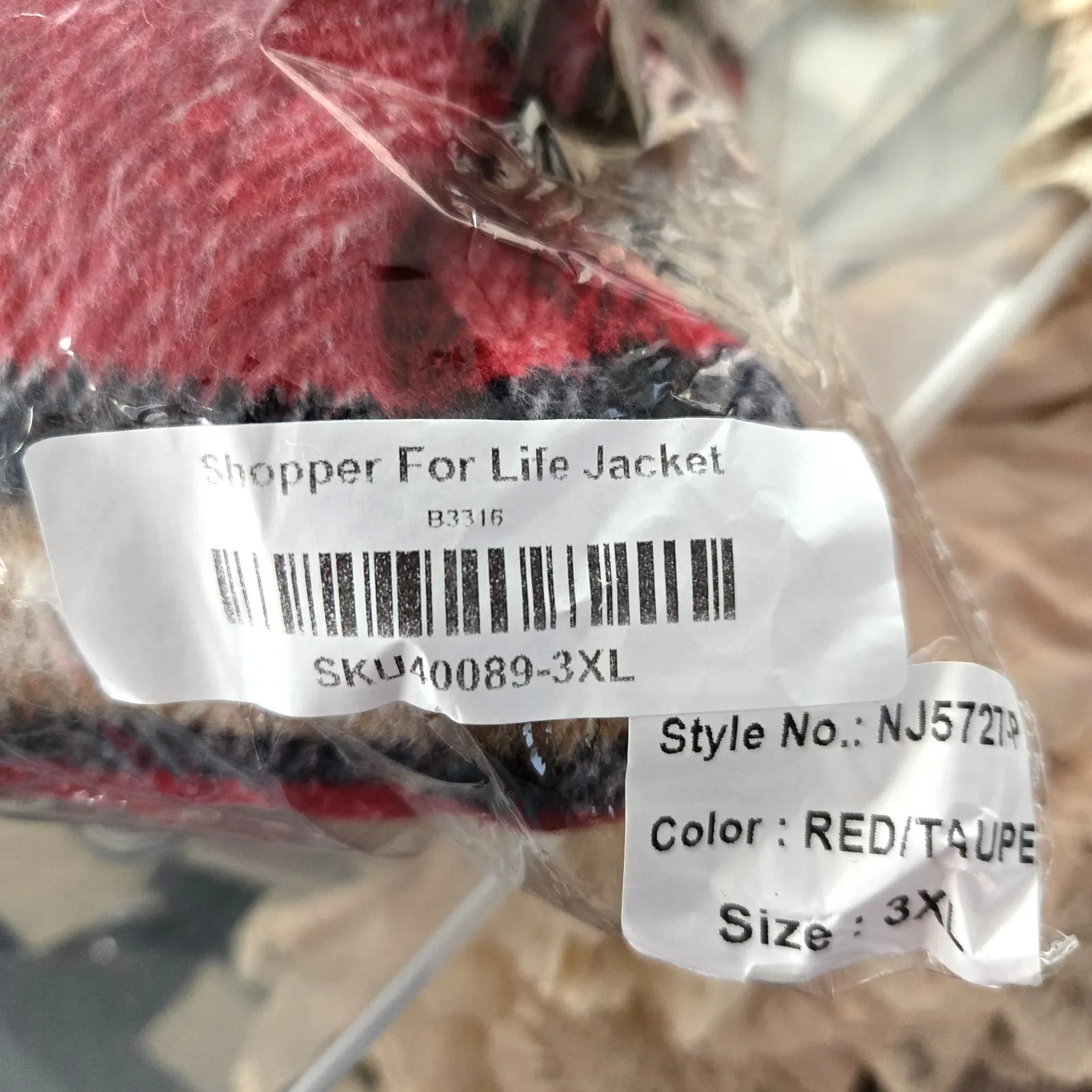 CY Fashion Shopper For Life Button Down Plaid Flannel Shacket Size 3XL NWOT Red - Image 6