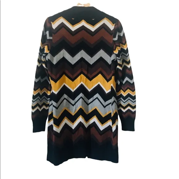 Missoni for Target zig zag stripes patchwork long sleeves Open‎ Cardigan XS Black - Image 2
