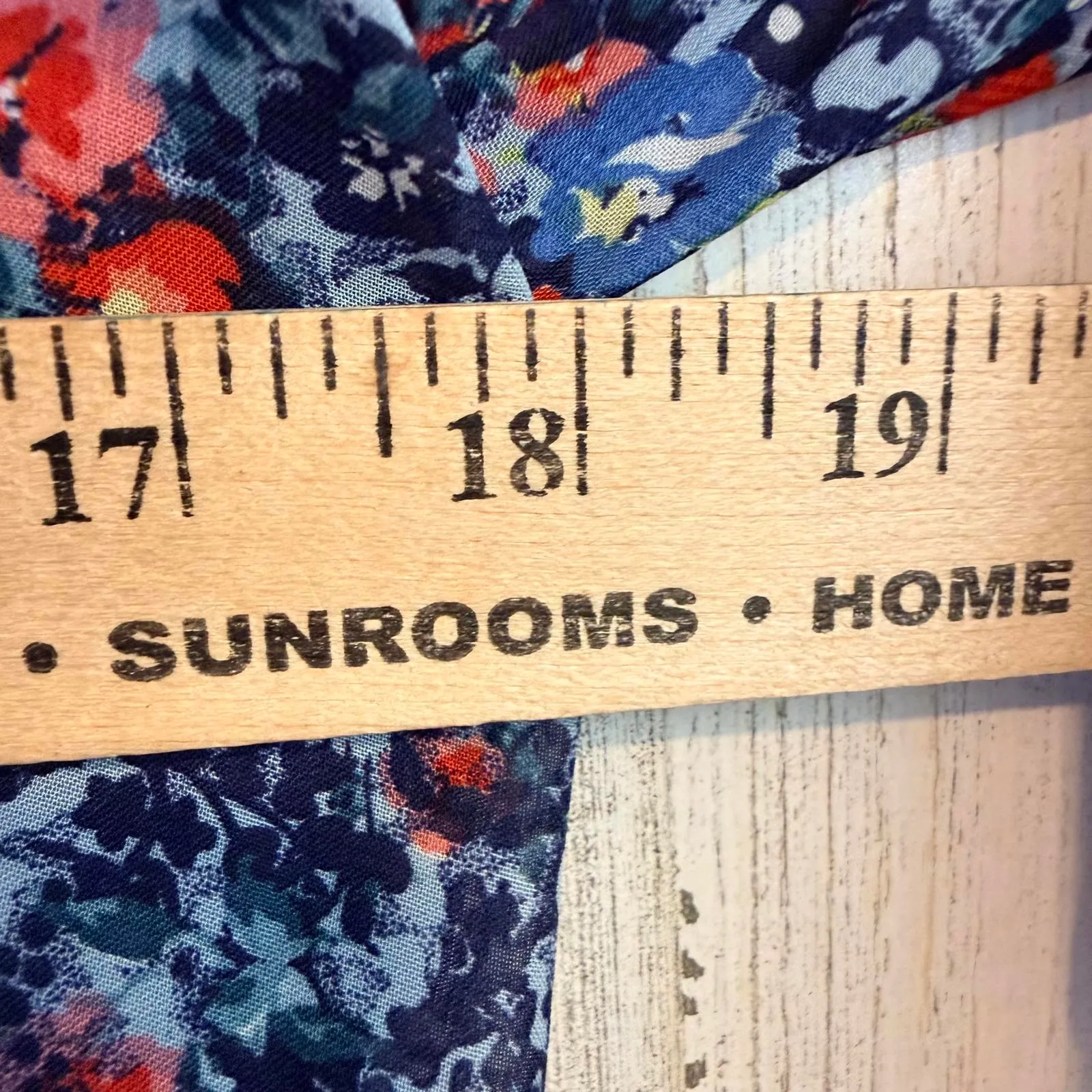 BeBop Women's XL Floral V-Neck Dress Navy Red Yellow 3/4 Sleeve Boho Fit & Flare - Image 12