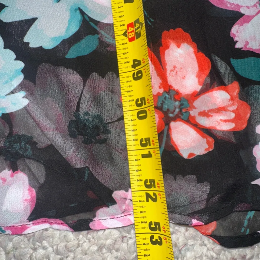 Candie’s Floral Maxi Dress; rouched back; size XS - Image 5