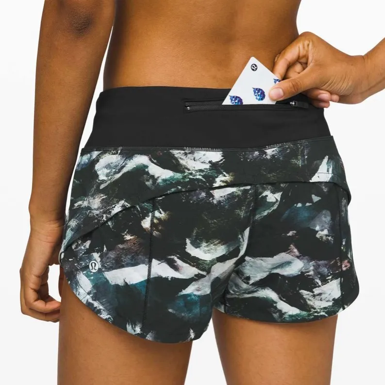 Lululemon Speed Up Shorts 2.5” Glacier Camo Starlight Black Sz 4 Rare Low Rise - Image 2