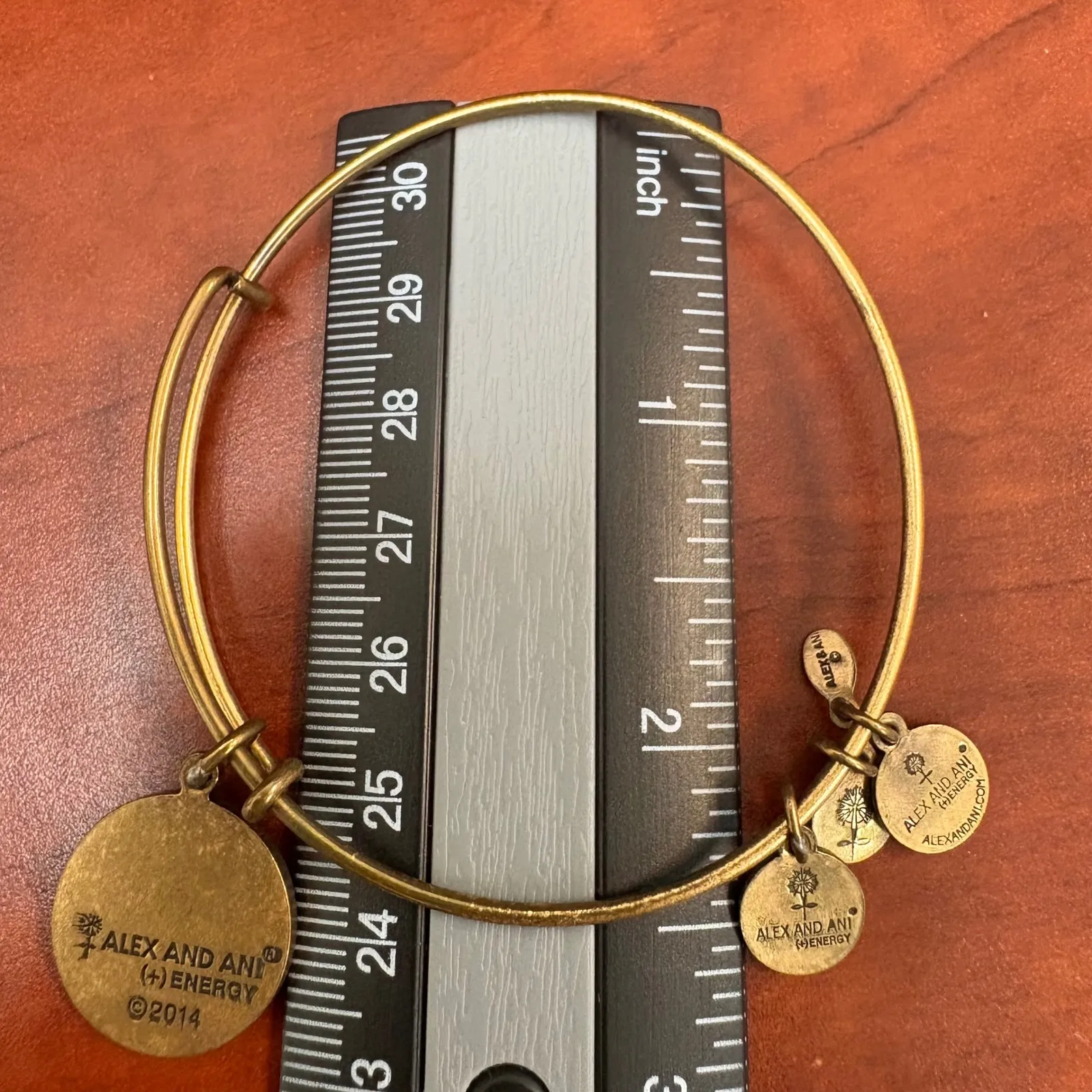 Alex and Ani Initial A‎ Charm Bangle Bracelet Bronze Tone Expandable - Image 10